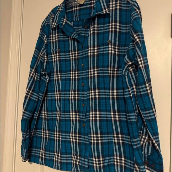 Duluth Trading Co Blue Plaid Button Down Shirt - Picture 1 of 4